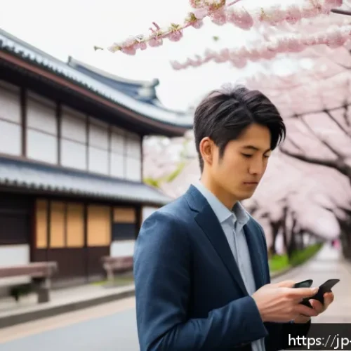 삶의 목적을 찾아가는 과정 속에서의 배움 - A serene Japanese urban morning scene featuring a young professional man pausing on a quiet street l...
