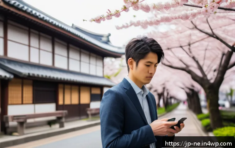 삶의 목적을 찾아가는 과정 속에서의 배움 - A serene Japanese urban morning scene featuring a young professional man pausing on a quiet street l...