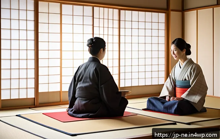 진정한 목표를 찾기 위한 대화의 기술 - A warm, modern Japanese-style living room scene where two young adults are engaged in deep, empathet...