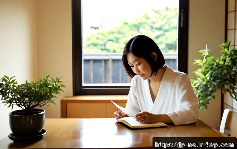 삶의 목적을 찾기 위한 사례 연구 - Photorealistic lifestyle scene of a Japanese woman in her early 40s reflecting on life purpose, seat...